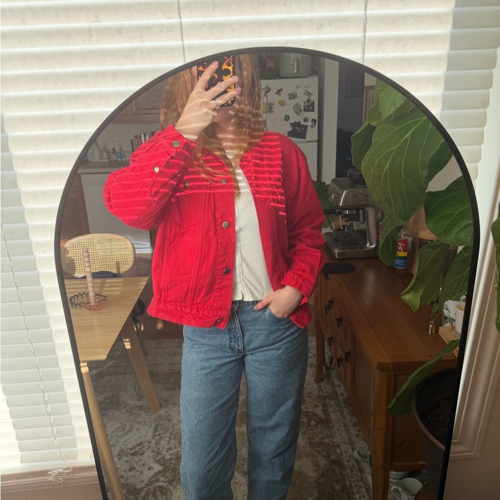 Calvin Klein Vibrant Red Jean Jacket